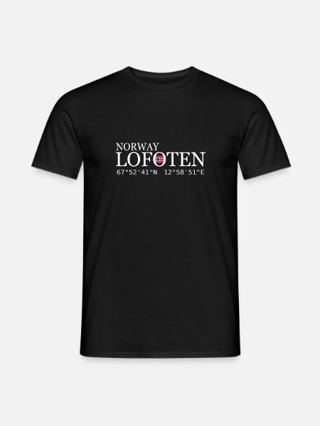 Lofoten Norwegen Norway - T-shirt herr - svart