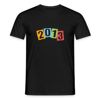 Geboren 2013 – Geburtstag mit großen bunten Zahlen - Männer T-Shirt - Schwarz - Vorne - AI Model Male 178 light (178cm)