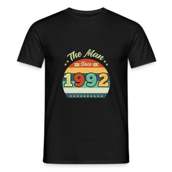 Vintage The Man Since 1992 30th Birthday - Männer T-Shirt - Schwarz - Vorne - AI Model Male 178 light (178cm)