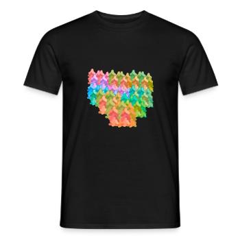 Colorful Colorful Forest Autumn Fantasy Fir Trees Nature - Men's T-Shirt - black - Front - AI Model Male 178 light (178cm)