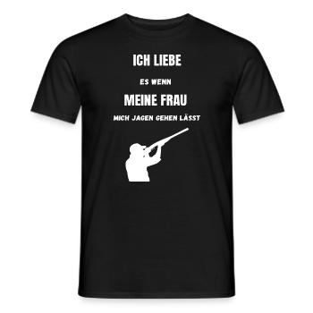 Jagd Spruch Ich liebe meine Frau - Männer T-Shirt - Schwarz - Vorne - AI Model Male 178 light (178cm)