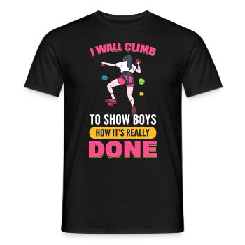Wall Climber Rock Climbing Wall Climbing Party - Männer T-Shirt - Schwarz - Vorne - AI Model Male 178 light (178cm)