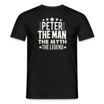 Peter - Men's T-Shirt - black - Front - AI Model Male 178 light (178cm)