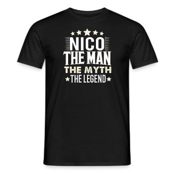 Nico - Men's T-Shirt - black - Front - AI Model Male 178 light (178cm)