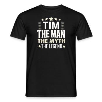 Tim - T-shirt homme - noir - Devant - AI Model Male 178 light (178cm)