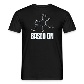 Basé sur le cadeau de molécule de caféine - T-shirt homme - noir - Devant - AI Model Male 178 light (178cm)