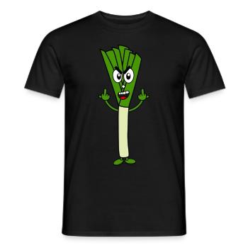 Poireau avec majeur Doigt puant - T-shirt homme - noir - Devant - AI Model Male 178 light (178cm)