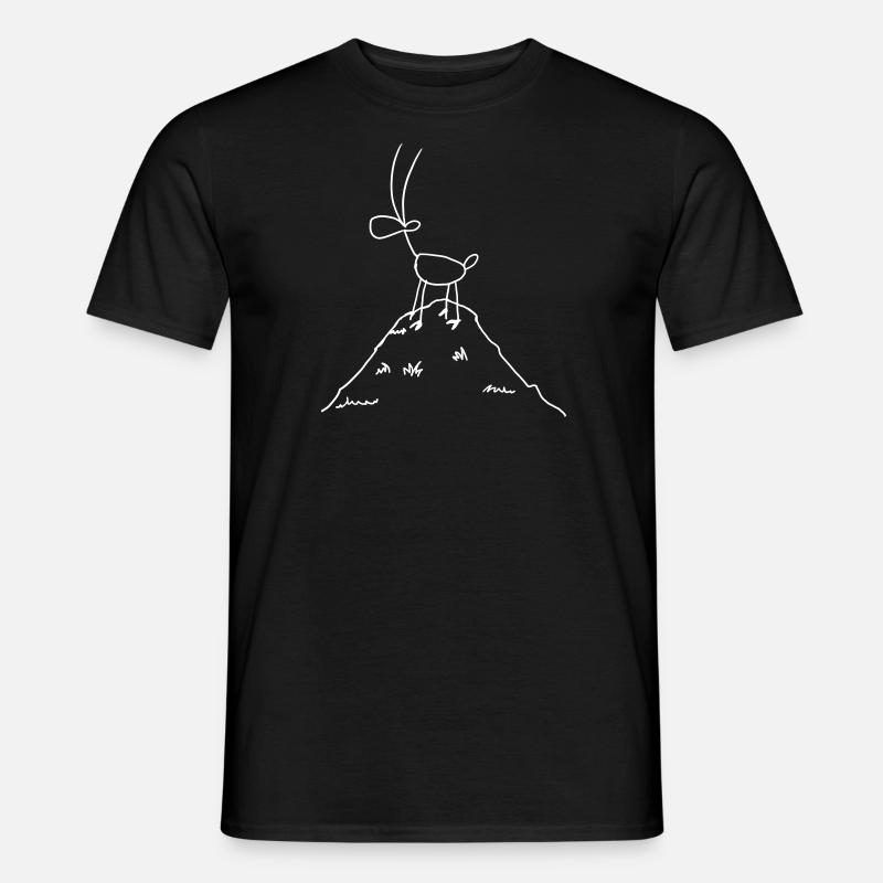 Steinbock auf Berg - Männer T-Shirt - Schwarz