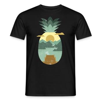 Vintage fruits tropicaux - ananas - T-shirt homme - noir - Devant - AI Model Male 178 light (178cm)