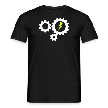 Gear roule la foudre - T-shirt homme - noir - Devant - AI Model Male 178 light (178cm)