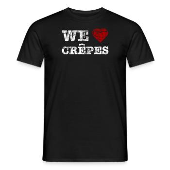 "We love Crepes" vintage light - Männer T-Shirt - Schwarz - Vorne - AI Model Male 178 light (178cm)