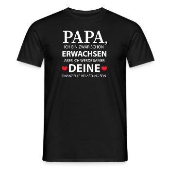 Papa: Finanzielle Belastung - Geschenk - Männer T-Shirt - Schwarz - Vorne - AI Model Male 178 light (178cm)
