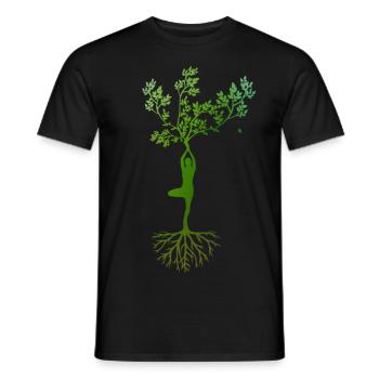 Vrksasana Yoga Pose D'arbre - T-shirt homme - noir - Devant - AI Model Male 178 light (178cm)