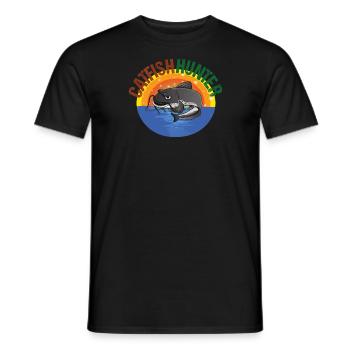 Welsangler Waller Poisson-chat Pêche Wels Wallerangler - T-shirt homme - noir - Devant - AI Model Male 178 light (178cm)