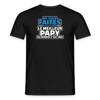 ne vous faites d idées le meilleur papy c est moi - T-shirt homme - noir - Devant - AI Model Male 178 light (178cm)