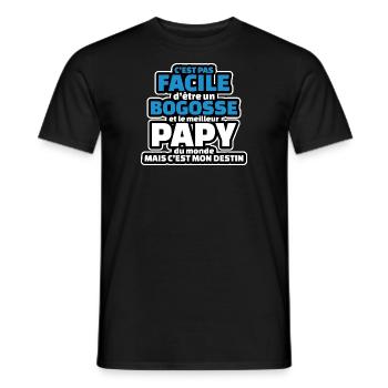 pas facile etre bogosse et meilleur papy du monde - T-shirt homme - noir - Devant - AI Model Male 178 light (178cm)