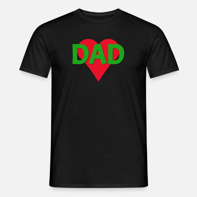 Dad mit rotem Herz - Männer T-Shirt - Schwarz