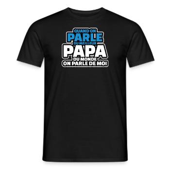on parle du meilleur papa du monde on parle de moi - T-shirt homme - noir - Devant - AI Model Male 178 light (178cm)