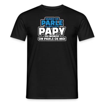 on parle du meilleur papy du monde on parle de moi - T-shirt homme - noir - Devant - AI Model Male 178 light (178cm)