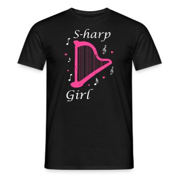 Harp design for harpist and harp player - Men's T-Shirt - black - Front - AI Model Male 178 light (178cm)