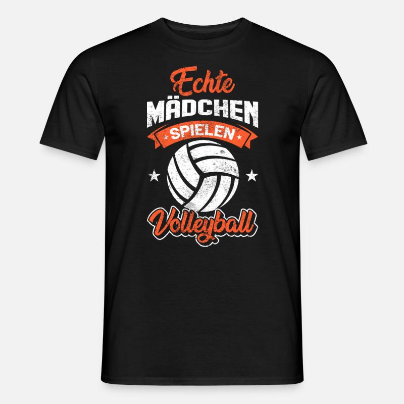 Beachvolleyball Echte Mädchen - Männer T-Shirt - Schwarz