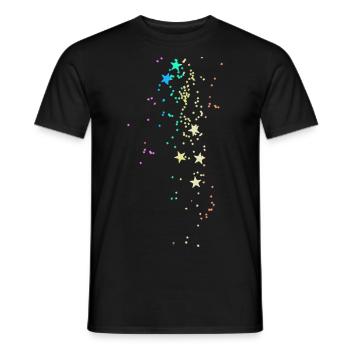 sterne, zeichnung,bunte sterne,pastell - Männer T-Shirt - Schwarz - Vorne - AI Model Male 178 light (178cm)