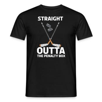 Ice Hockey Player Straight Outta The Penalty Box - Men's T-Shirt - black - Front - AI Model Male 178 light (178cm)
