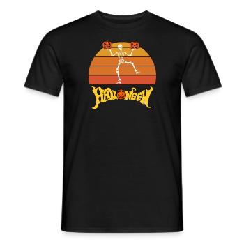Halloween Squelette portant des Citrouilles - T-shirt homme - noir - Devant - AI Model Male 178 light (178cm)