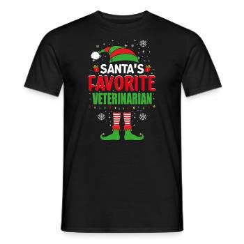 Santa's Favorite Veterinarian Elf Christmas - Männer T-Shirt - Schwarz - Vorne - AI Model Male 178 light (178cm)