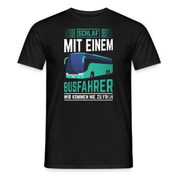 Bus Schlaf mit einem Busfahrer - Männer T-Shirt - Schwarz - Vorne - AI Model Male 178 light (178cm)