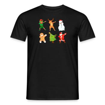 Dabbing Christmas Gingerbread Man Christmas Tree - Men's T-Shirt - black - Front - AI Model Male 178 light (178cm)