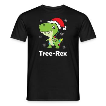 T-Rex - Guirlande lumineuse Tree-Rex - T-shirt homme - noir - Devant - AI Model Male 178 light (178cm)