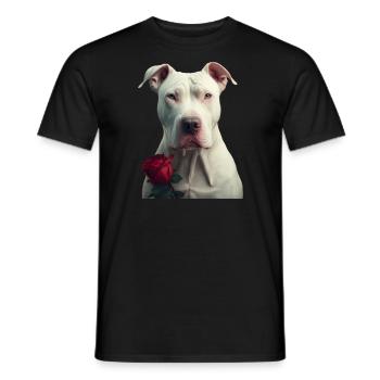 Dogo Argentino Saint-Valentin - T-shirt homme - noir - Devant - AI Model Male 178 light (178cm)