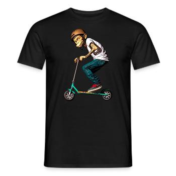 Stunt Scooter Monkey Does Tricks - Men's T-Shirt - black - Front - AI Model Male 178 light (178cm)