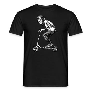 Stunt Scooter Monkey Does Tricks - Men's T-Shirt - black - Front - AI Model Male 178 light (178cm)