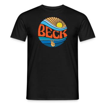 Beck Shirt Vintage Sunset Beck Groovy Tie Dye - Männer T-Shirt - Schwarz - Vorne - AI Model Male 178 light (178cm)