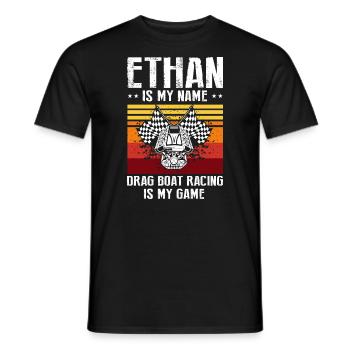 Conception de bateaux de course pour les courses de dragsters - T-shirt homme - noir - Devant - AI Model Male 178 light (178cm)