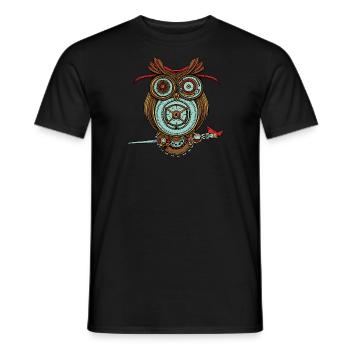 Weiser Eule - Männer T-Shirt - Schwarz - Vorne - AI Model Male 178 light (178cm)