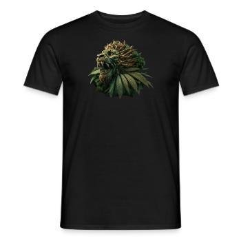 keep calm lion cannabis lion hemp - Men's T-Shirt - black - Front - AI Model Male 178 light (178cm)