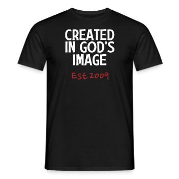Geschaffen nach Gottes Bild Est 2009 - Männer T-Shirt - Schwarz - Vorne - AI Model Male 178 light (178cm)