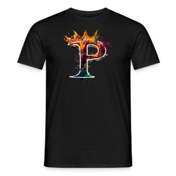 Graffiti Buchstabe P mit 👑 - Männer T-Shirt - Schwarz - Vorne - AI Model Male 178 light (178cm)