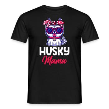 Hund Husky Mama - Männer T-Shirt - Schwarz - Vorne - AI Model Male 178 light (178cm)