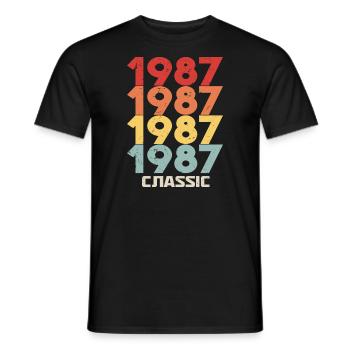 1987 Jubiläum im klassischen Vintage-Stil 1987 - Männer T-Shirt - Schwarz - Vorne - AI Model Male 178 light (178cm)