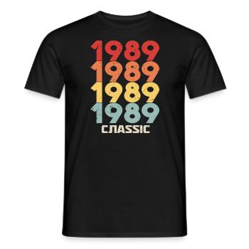 1989 Jubilé en style vintage classique 1989 - T-shirt homme - noir - Devant - AI Model Male 178 light (178cm)