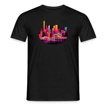 Skyline of the city that never sleeps - Men's T-Shirt - black - Front - AI Model Male 178 light (178cm)