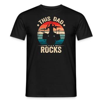 Dieser Papa rockt Drummer Schlagzeug Vatertag - Männer T-Shirt - Schwarz - Vorne - AI Model Male 178 light (178cm)