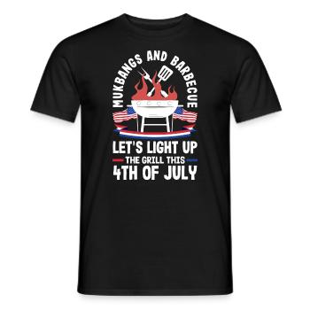 Mukbang and Barbecue on 4th of July - Men's T-Shirt - black - Front - AI Model Male 178 light (178cm)