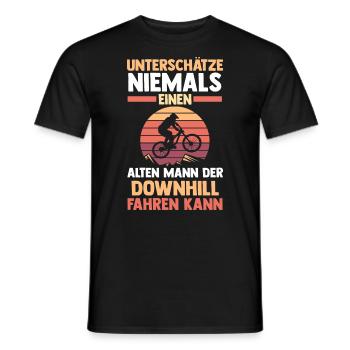 Mountainbike Fahrrad Downhill - Männer T-Shirt - Schwarz - Vorne - AI Model Male 178 light (178cm)