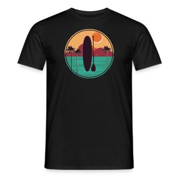 Vintage SUP Stand Up Paddle | Summer Vacation Suns - Men's T-Shirt - black - Front - AI Model Male 178 light (178cm)