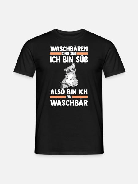 Tiermotiv Waschbär - Männer T-Shirt - Schwarz